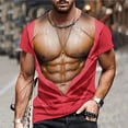 thumbnail image 1 of Ceisia Men's Muscular Man Print Fitness Round Neck Short Sleeve T-Shirt Gifts for Father, 1 of 5