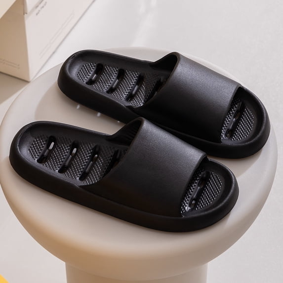 Ceisia Men's New Indoor Solid Thick Sole Soft Bottom House Slippers Home Comfort Casual Non-Slip Warm Winter Breathable Lightweight Anti-Skid Slides Gifts for Father