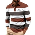 thumbnail image 1 of Ceisia Men's Outdoor-Style Striped Collared Long-Sleeve Polo Shirt | Slim Spring Casual Top Gift, 1 of 6