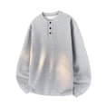 thumbnail image 1 of Ceisia Men's Oversize Waffle-Knit Henley-Neck Long-Sleeve Top Multi-Solid for Summer Gift, 1 of 8