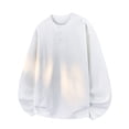 thumbnail image 1 of Ceisia Men's Oversize Waffle-Knit Henley-Neck Long-Sleeve Top Multi-Solid for Summer Gift, 1 of 4