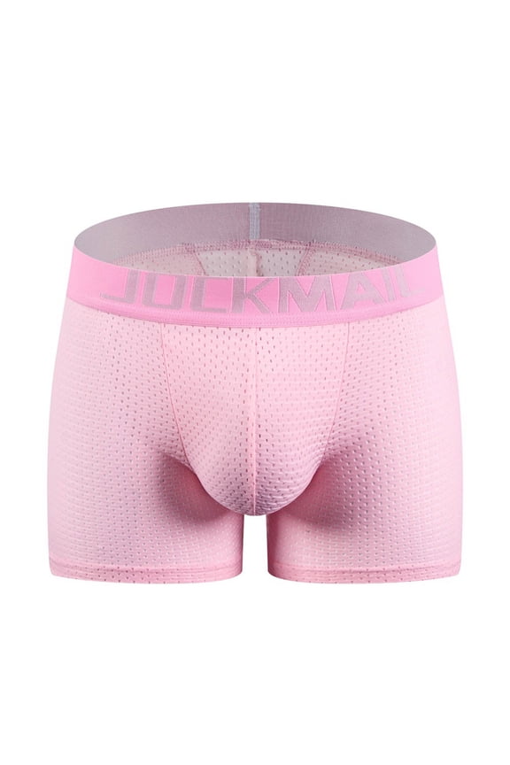 Men's Padded Butt Lifting Boxer Briefs Long Leg Mesh Breathable Sponge Padding Hip Enhancement Shaping Underwear Gifts for Father