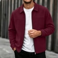 thumbnail image 1 of Ceisia Men's Point Collar Full Zip Corduroy Casual Jacket Long Sleeve Solid Color Trucker Outerwear For Autumn Gift, 1 of 9