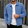 thumbnail image 1 of Ceisia Men's Point Collar Full Zip Corduroy Casual Jacket Long Sleeve Solid Color Trucker Outerwear For Autumn Gift, 1 of 9