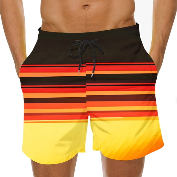 Ceisia Men's Printed Basic Drawstring Beach Shorts 4-Way Stretch Elastic Waist Casual Summer Pants Multicolor Gifts for Father 3X