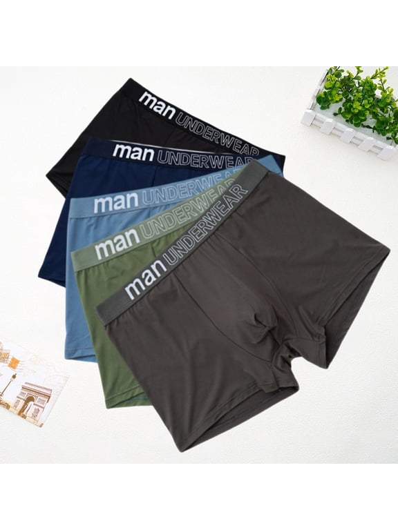 Men's Printed Waistband Boxer Briefs Multi-Color Pack 5PC Multicolor XXL Gifts for Father