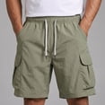 thumbnail image 1 of Ceisia Men's Quick Dry Cargo Shorts Elastic Waist Drawstring With Multi Pockets Casual Summer Beach Shorts Green XXXXL Gift, 1 of 9