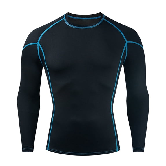 Ceisia Men's Quick Dry Compression Long Sleeve Crewneck Shirt High Stretch Athletic Base Layer Tight Fit Gym Workout Training Top Running Gear Gifts for Father