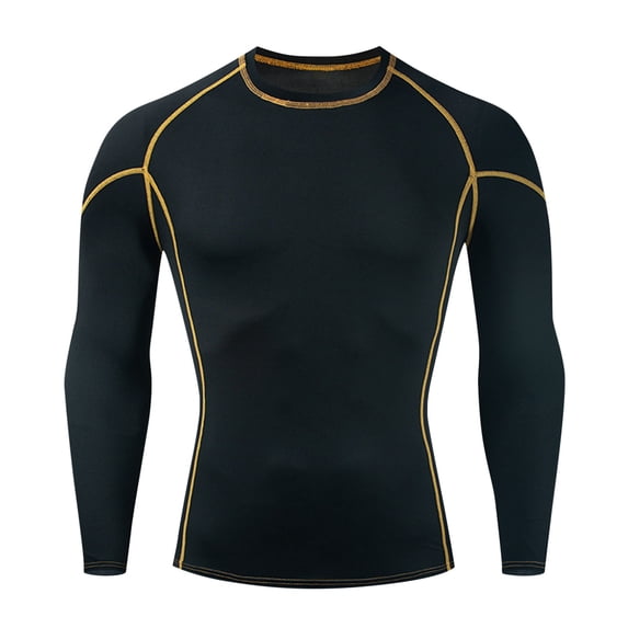 Ceisia Men's Quick Dry Compression Long Sleeve Crewneck Shirt High Stretch Athletic Base Layer Tight Fit Gym Workout Training Top Running Gear Gifts for Father