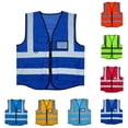 thumbnail image 1 of Ceisia Men's Reflective Safety Vest with Zipper Pockets Mesh Construction Workwear Sleeveless Protective Jacket Blue Free Size Gifts, 1 of 5