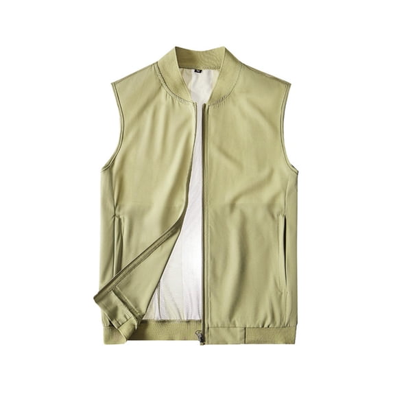 Ceisia Men's Regular-Fit Stand-Collar Full-Zip Casual Nylon Sleeveless Vest Gift