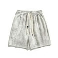 thumbnail image 1 of Ceisia Men's Relaxed Fit Drawstring Elastic Waist Tie Dye 5 Inch Shorts Big & Tall Casual Sport Straight Leg Summer Beach Vacation Bottoms White XXXXXL Gifts for Father, 1 of 9
