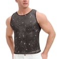 thumbnail image 1 of Ceisia Men's Rhinestone Mesh Tank Top Sleeveless Sheer See Through Shirt for Rave Black L Gift, 1 of 7