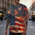 thumbnail image 1 of Ceisia Men's Short Sleeve Independence Day Relaxed T-Shirt Stretch Fabric Graphic Print Casual Round Neck Top Gifts for Father Red 4X, 1 of 6