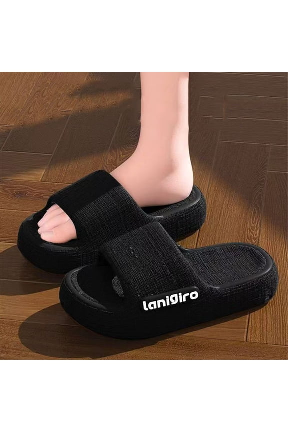 Men's Side Letter Print Bathroom Slides Thick Sole Indoor Home EVA Non-Slip Anti-Odor Summer House Slippers Casual Comfort Durable Lightweight Gifts for Father