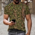 thumbnail image 1 of Ceisia Men's Slim Fit Bionic Bark Camouflage Print Crew Neck Short Sleeve Casual T-Shirt Gifts, 1 of 9