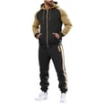 thumbnail image 1 of Ceisia Men's Slim Fit Color Block Hooded Tracksuit Set Full-Zip Long Sleeve Jacket with Elastic Waist Jogger Pants Gifts, 1 of 9