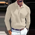thumbnail image 1 of Ceisia Men's Slim-Fit Ribbed Long-Sleeve Polo Shirt Multi-Solid for All-Season Casual Gift, 1 of 8