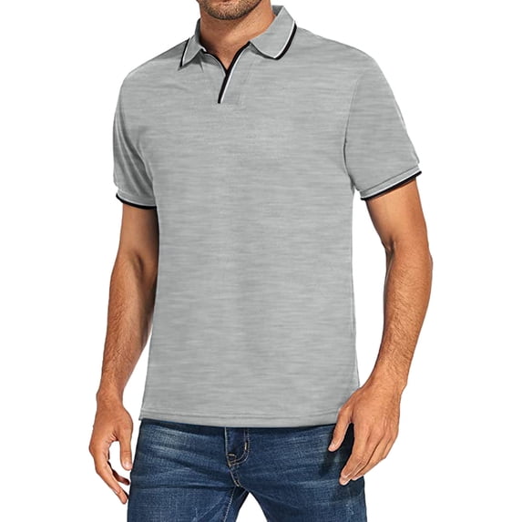 Ceisia Men's Slim Fit Short Sleeve Polo Shirt Cotton Jersey Classic Casual Summer Top Gray XXL Gifts for Father