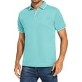 thumbnail image 1 of Ceisia Men's Slim Fit Short Sleeve Polo Shirt Cotton Jersey Classic Casual Summer Top Light Blue M Gifts for Father, 1 of 6