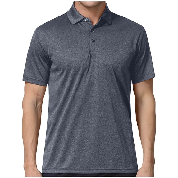 Ceisia Men's Slim Fit Short Sleeve Polo Shirt Simple Heathered Texture Spring Summer Shirt Gift