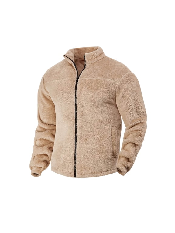 Men's Slim Fit Stand-Collar Double-Sided Fleece Jacket Gift