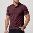 thumbnail image 1 of Ceisia Men's Slim Fit Stand Collar Polo Shirts, Breathable Stretch Plaid Trim Casual Summer Tops Gifts, 1 of 6