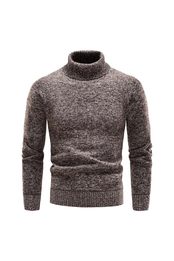 Men's Slim Heathered Turtleneck Thick Knit Sweater Multi-Color for Winter Gift