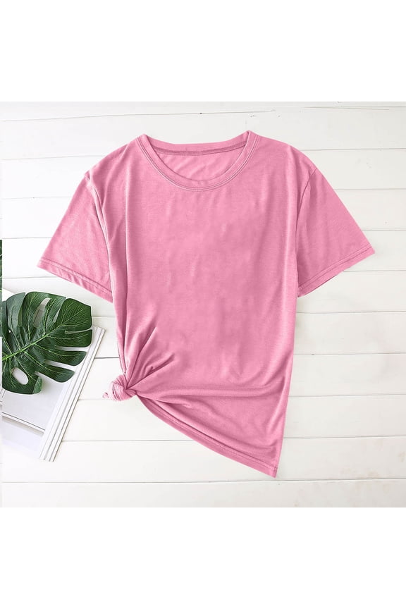Men's Solid Basic Short Sleeve Crewneck T-Shirt Soft Cotton Jersey Casual Undershirt Bulk Tee Top Pink XL Gifts for Father