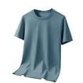 thumbnail image 1 of Ceisia Men's Solid Color Crew Neck T-Shirt, Breathable Short Sleeve Summer Top for Men Blue XXL Gifts, 1 of 7