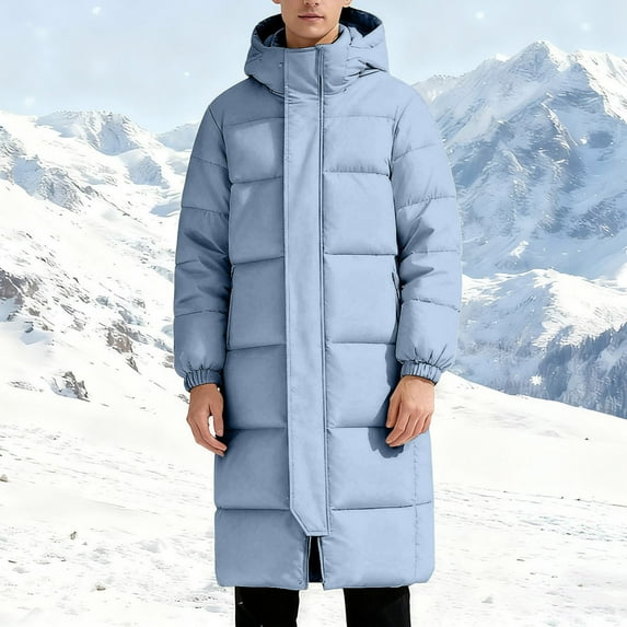 Ceisia Men's Solid Color Long Thick Waterproof Long Sleeved Hooded JacketFeatures: 1.This coat made from great fa Gift