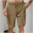 thumbnail image 1 of Ceisia Men's Solid Drawstring Elastic Waist Multi Pocket Straight Five Quarter Cargo Shorts Work Pants Gifts for Father Multicolor 3X, 1 of 7