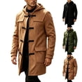 thumbnail image 1 of Ceisia Men's Solid Duffle Coat Hooded Toggle Button Long Wool Blend Overcoat With Side Pockets For Outdoor Wear Gift, 1 of 7