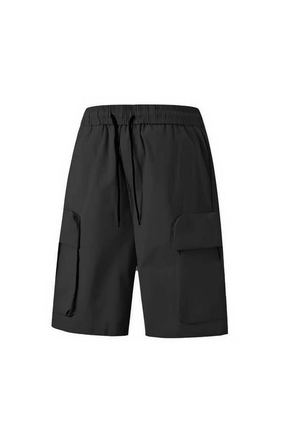 Men's Solid Loose Fit Summer Shorts Big Size Casual Athletic Straight Leg 5 Inch Bottoms Black XXXXXL Gifts for Father