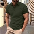 thumbnail image 1 of Ceisia Men's Solid Pique Short Sleeve Golf Polo Shirt Moisture Wicking Breathable Casual Daily Summer Top Army Green XXL Gifts for Father, 1 of 7
