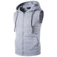 thumbnail image 1 of Ceisia Men's Solid Sleeveless Hoodie Drawstring Casual Vest Top Hooded Summer Layering Gray XXL Gifts for Father, 1 of 8