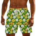 thumbnail image 1 of Ceisia Men's St. Patrick's Day Clover Print Swim Trunks Up to 5XL Plus Size Quick Dry Beach Shorts with Hidden Pocket Gifts, 1 of 6