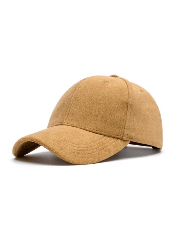 Men's Suede Baseball Cap Adjustable Back Strap Soft Casual Dad Hat Multi Color Khaki Free Size Gifts for Father