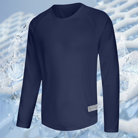 Ceisia Men's Summer Lightweight Breathable Solid Sun Protection Long Sleeve Crewneck Shirt Casual Outdoor Top Gifts for Father Multicolor 2X