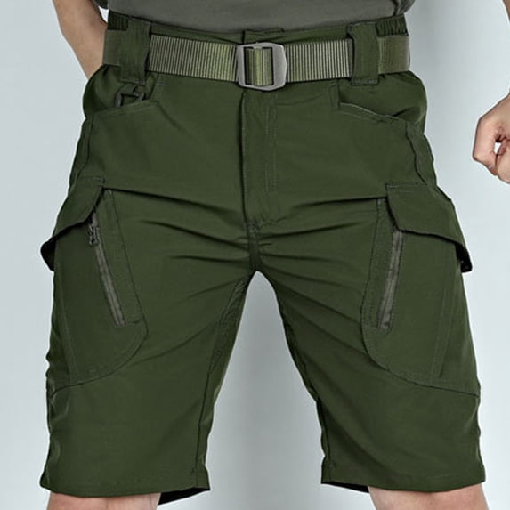 Ceisia Men's Tactical Cargo Shorts Patchwork Multi-Pocket Outdoor Athletic Utility Hiking Fishing Camping Pants Army Green XXXL Gifts for Father