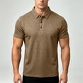 thumbnail image 1 of Ceisia Men's Textured Printed Golf Polo Shirts Short Sleeve Casual Tops Coffee XXXL Gift, 1 of 9
