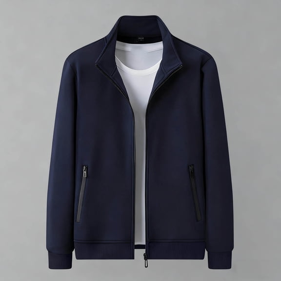 Ceisia Men's Thickened Warm Jacket Winter Casual Outerwear Long Gift Sleeve Zip Up Coat with Pockets