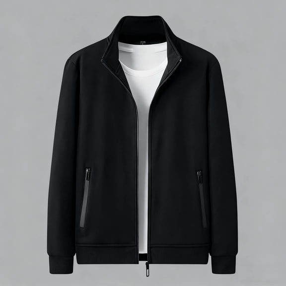 Ceisia Men's Thickened Warm Jacket Winter Casual Outerwear Long Gift Sleeve Zip Up Coat with Pockets