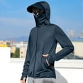 thumbnail image 1 of Ceisia Men's UV Protection Ice Silk Full-Zip Hooded Jacket with Face Covering for Outdoor Fishing Gift, 1 of 7