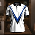 thumbnail image 1 of Ceisia Men's V-Shaped Geometric Polo Shirts, Regular Fit Short Sleeve Turndown Collar Casual Summer Tops Gifts, 1 of 5