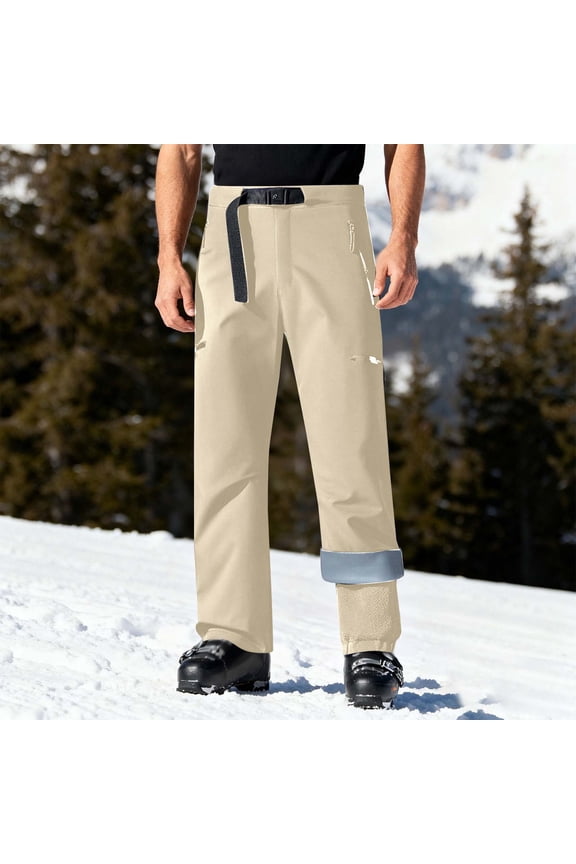 Men's Waterproof Windproof Ski Pants Straight Leg Warm Outdoor Snow Trousers