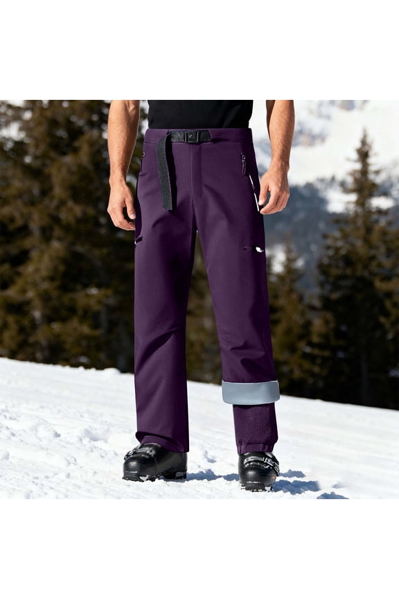Men's Waterproof Windproof Ski Pants Straight Leg Warm Outdoor Snow Trousers
