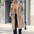 thumbnail image 1 of Ceisia Men's Winter Lapel Faux Fur Long Coat Open Front Warm Fuzzy Overcoat With Side Pockets For Cold Weather Gift, 1 of 9