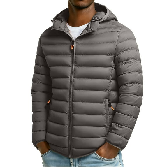 Ceisia Men's Winter Warm Hooded Solid Color Casual Style Jacket - polyester for Daily & Outdoor Wear Gift