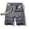 thumbnail image 1 of Ceisia Men's Zipper Button Closure Cargo Shorts with Multiple Pockets Five Quarter Length Casual Work Pants Gifts for Father Gray 2X, 1 of 3